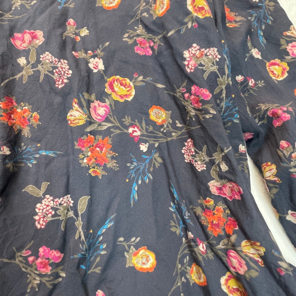 Lucky Brand Women L Top Prairie Boho Rodeo Floral Art Cottagecore Goblin Peasant - Picture 10 of 12